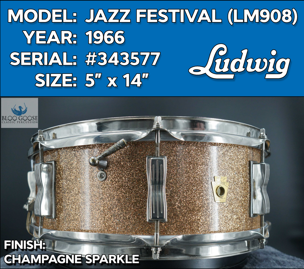 SOLD *BEAUTY* 1966 Ludwig Jazz Festival (LM908) | Champage Sparkle