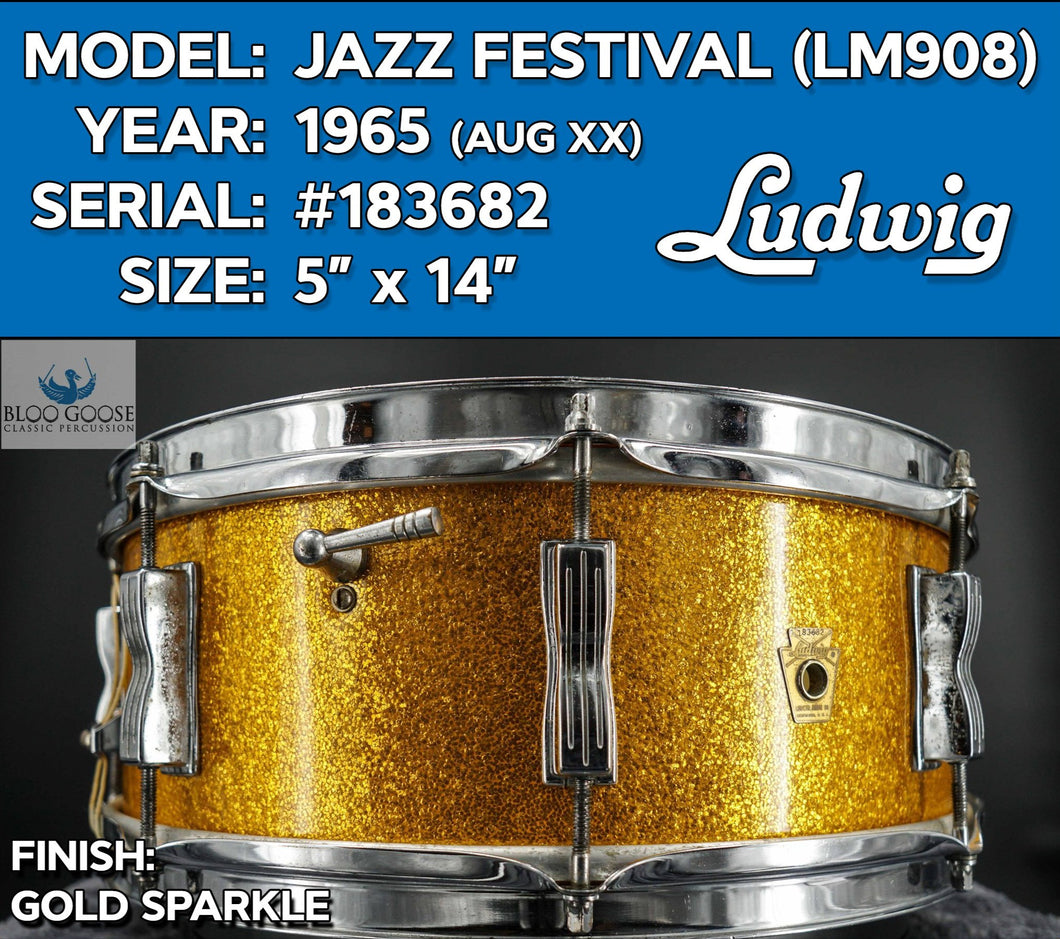 SOLD *GOLD* 1965 Ludwig Jazz Festival (LM908) | Sparkling Gold Pearl