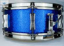 Load image into Gallery viewer, *SOLD* GORGEOUS AND ORIGINAL:  Vintage 1963 Ludwig Blue Sparkle Jazz Festival Snare Drum
