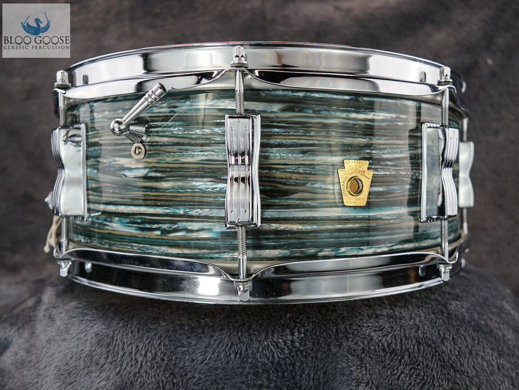 *SOLD* Vintage Ludwig 1968 Jazz Festival Snare Drum - Oyster Blue Pearl