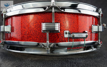 Load image into Gallery viewer, *SOLD* RARE BEAUTY - Ludwig Vintage 1967 4x14 Downbeat Snare Drum in RED SPARKLE
