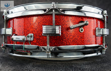 Load image into Gallery viewer, *SOLD* RARE BEAUTY - Ludwig Vintage 1967 4x14 Downbeat Snare Drum in RED SPARKLE
