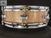 Load image into Gallery viewer, *SOLD* VINTAGE 1967 LUDWIG DOWNBEAT 4x14 SNARE DRUM IN CHAMPAGNE SPARKLE
