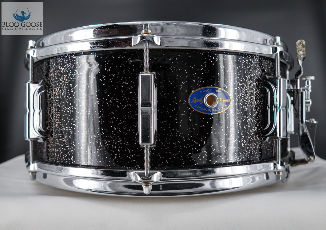 *SOLD* One-of-a-Kind LEEDY SHELLY MANNE 8-LUG SNARE IN BLACK SPARKLE PEARL